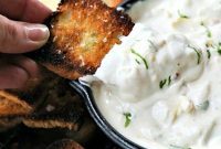 Velvety Roasted Garlic Artichoke Goat Cheese Dip