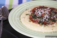 Savory Make Ahead Baked Meatballs with Creamy Polenta