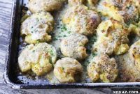 Crispy Cheddar Chive Smashed Potatoes