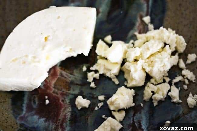 Homemade Feta Cheese in a glass jar