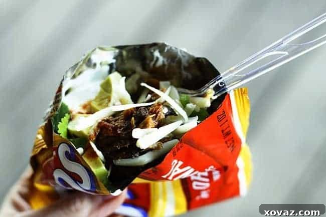 Pulled Pork Walking Tacos, an easy and delicious meal.