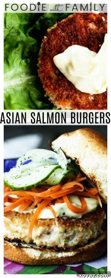 Crunchy, flavourful, Asian Salmon Burgers with a hint of ginger and scallion in them are as easy to make as they are delicious. Topped with a dollop of Wasabi Mayonnaise that can be as mild or as wake-you-up as you wish, and served on a toasted bun or lettuce leaf (for an even more waist-line friendly option) these are a surefire crowd pleaser and a wonderful addition to your Memorial Day fare.