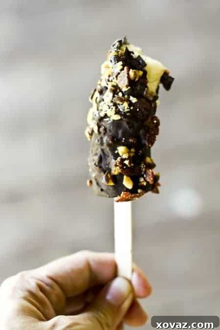 Elvis's Chocolate Peanut Bacon Frozen Banana 5 Elvis Banana Ice Pops | Homemade Magic Shell Recipe