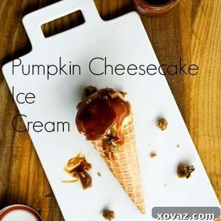 Pumpkin Cheesecake Ice Cream with Salted Caramel and Pepita Brittle