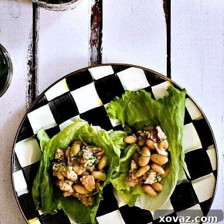 Fresh, light marinated white bean and tuna salad