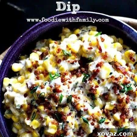 Slow Cooker Spicy Bacon Corn Dip. A vibrant and creamy dip with crispy bacon and sweet corn, perfect for gatherings.