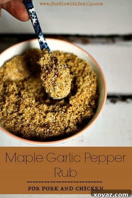 Homemade Maple Garlic Pepper Rub for Chicken and Pork - An essential spice blend for grilling, roasting, or pan-frying.