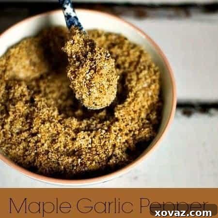 Maple Garlic Pepper Rub for Chicken and Pork - The homemade seasoning blend ready to use.