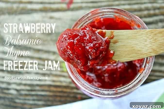 Delicious Strawberry Freezer Jam with Balsamic and Thyme from the upcoming FarmVille 2: Country Escape cookbook