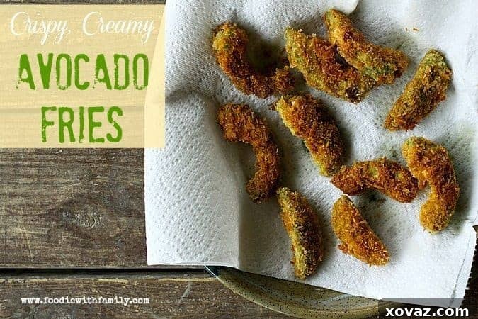 Crispy, Creamy, pan-fried Avocado Fries from foodiewithfamily.com