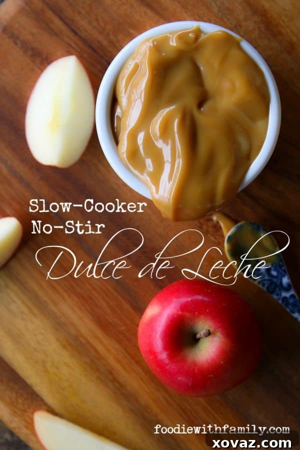 Hands-Off Slow Cooker Dulce de Leche From Scratch in Jars 4 Homemade Dulce de Leche in a jar, perfect for dipping apples or as a dessert topping. Foodie with Family.