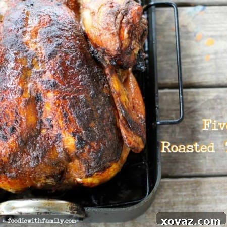 Five-Spice Roasted Turkey with pear, scallions, and garlic from foodiewithfamily.com