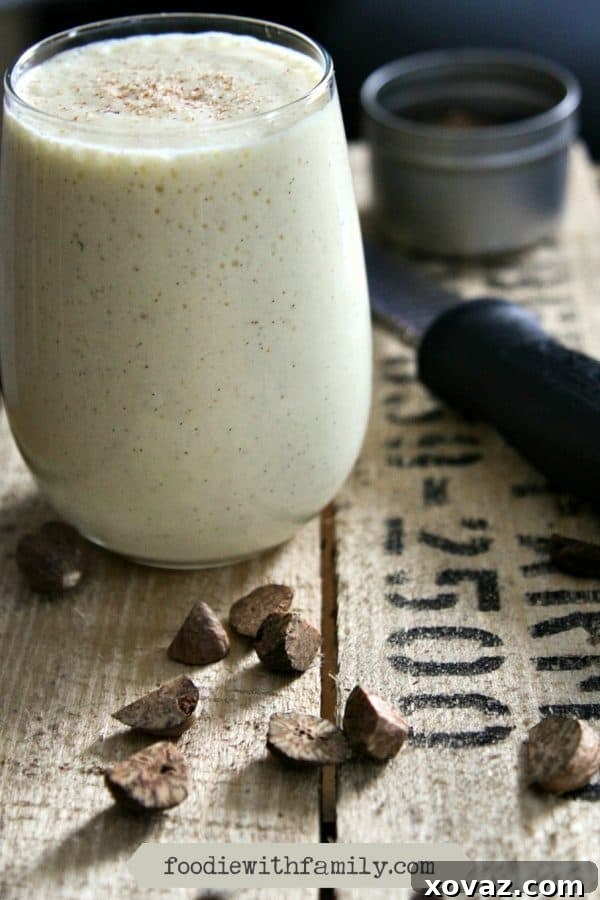 Light as a feather, rich, Homemade Classic Eggnog from foodiewithfamily.com