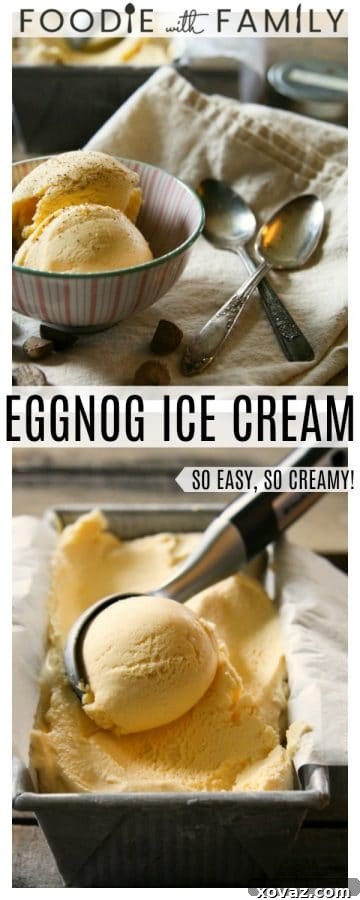 Eggnog Ice Cream {5 Minute Methods} is creamy, ridiculously simple, and worlds better than the stuff you buy at the store!