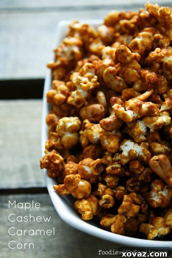 Maple Cashew Caramel Delight 2 Gourmet Cashew Maple Caramel Corn with or without bourbon, a perfect snack for any occasion.