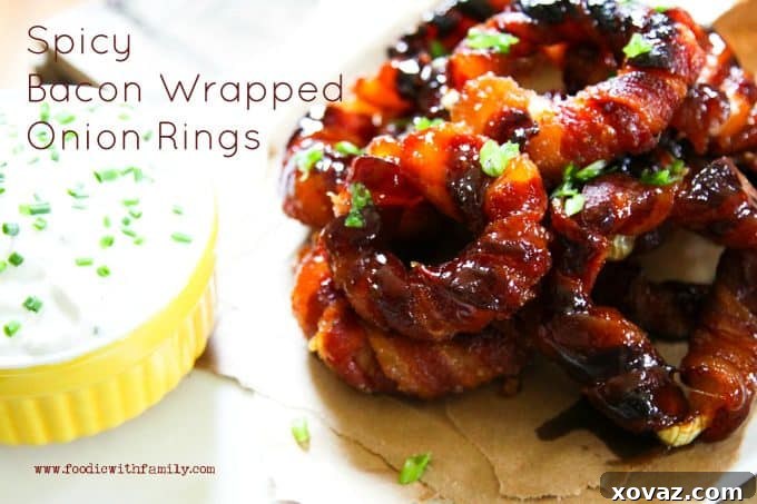 Easy Bacon Wrapped Onion Rings from foodiewithfamily.com