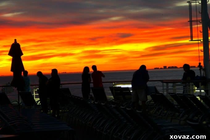 Sunset outside of the Port of Miami sailing on the #CarnivalBreeze #Client - A breathtaking start to your tropical cruise.