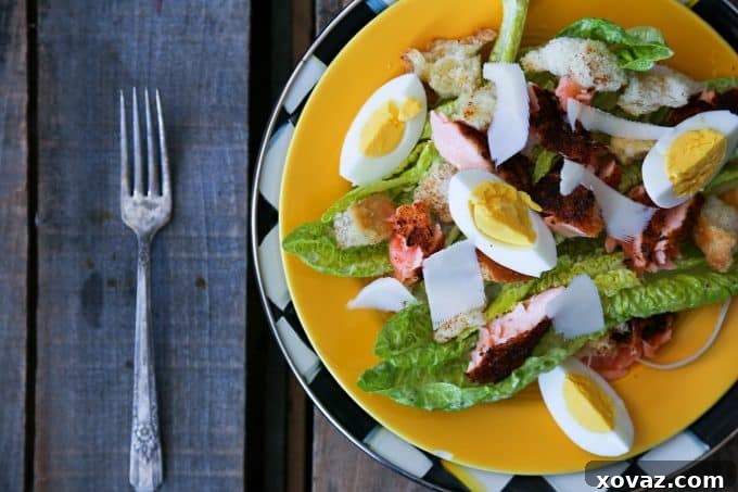 Rustic Torn Croutons 3 Blackened Salmon Caesar Salad with Torn Croutons from foodiewithfamily.com