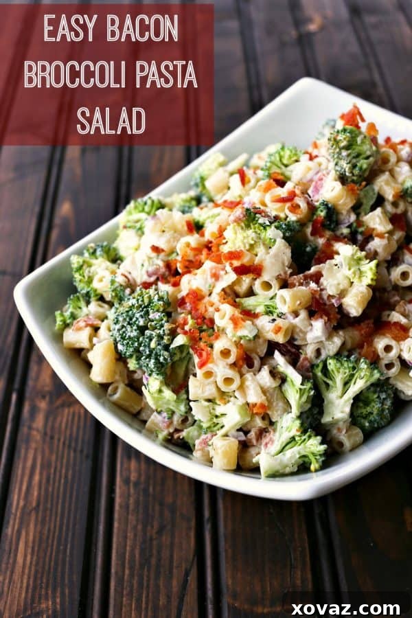 Savory Bacon Broccoli Pasta Salad 2 Easy Bacon Broccoli Salad with cheddar