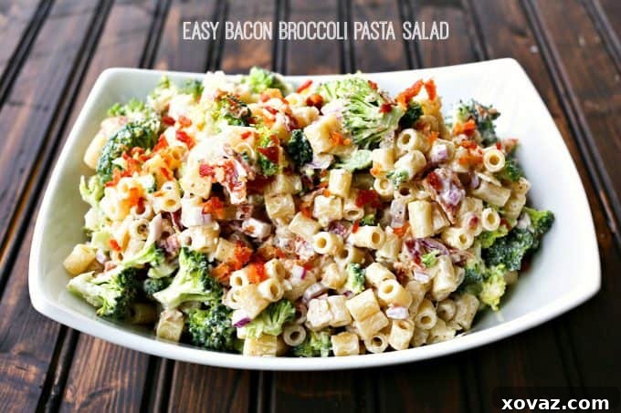 Savory Bacon Broccoli Pasta Salad 3 Easy Bacon Broccoli Salad with cheddar