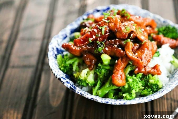 Luscious Ginger-Garlic Glazed Sticky Pork 2 Easy Garlic Ginger Glazed Sticky Pork, a flavorful and quick dinner alternative to takeout.