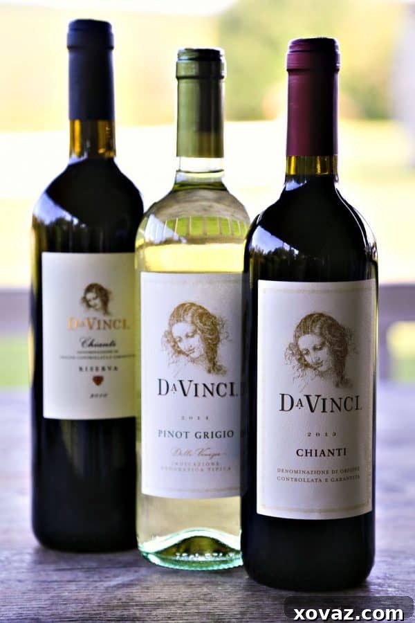 Tender Italian Slow Cooked Pork 4 DaVinci Chianti, Pinot Grigio, and Chianti Riserva