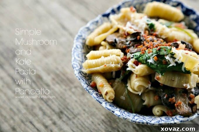 Tuscan-Inspired Mushroom Kale Pasta with Crispy Pancetta