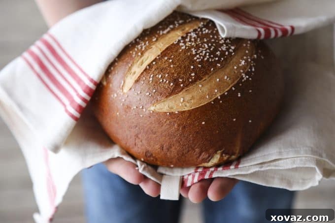 Golden Pretzel Perfection 2 Soft Pretzel Bread and a video tutorial for shaping the round from foodiewithfamily.com