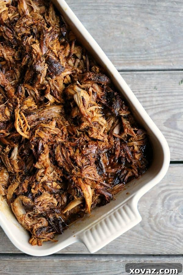 Sweet and Tangy Apple Cider Pulled Pork 2 Slow-Cooker Apple Cider Pulled Pork is succulent, tender, delicious, and oh-so-easy to make.