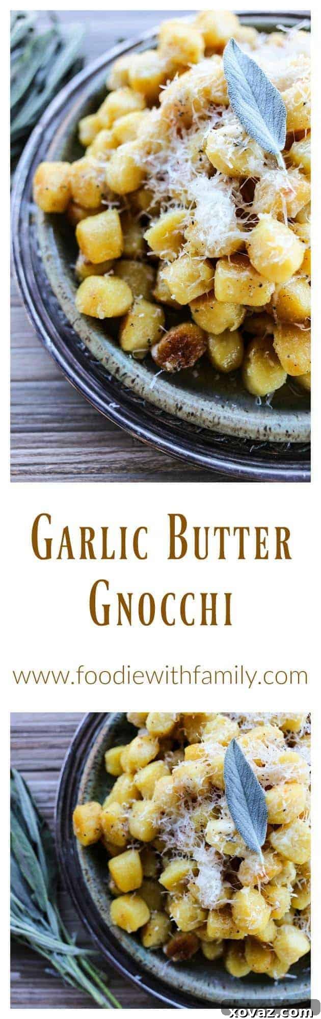 Pillowy Garlic Butter Gnocchi 5 A close-up of golden-brown Garlic Butter Gnocchi with melted cheese, ready to be served.