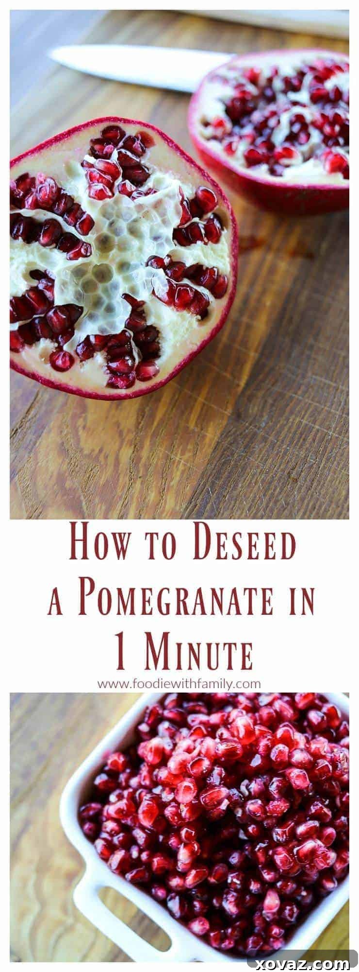 The easiest method by far; How to Deseed a Pomegranate in 1 Minute flat! A large bowl overflowing with fresh pomegranate arils.