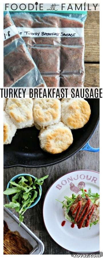 Sunrise Turkey Sausage 6 Flavorful and delicious Turkey Breakfast Sausage, easy to make and freeze for convenient healthy breakfasts.