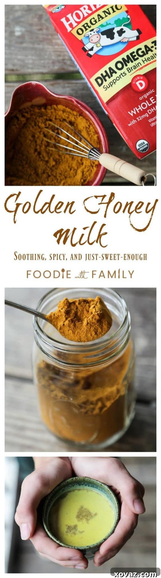 A collection of ingredients for Golden Honey Milk: fresh turmeric root, cinnamon sticks, ginger, and raw honey, embodying natural wellness.