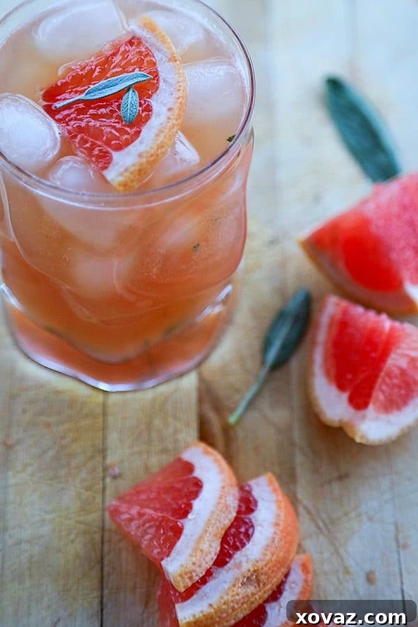 The Lady Greyhound Cocktail; Lady Grey infused vodka, fresh grapefruit juice, sage, and a little honey combine for this ultra refreshing twist on a classic greyhound.