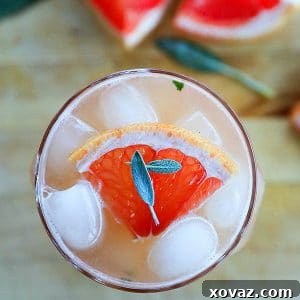 The Lady Greyhound Cocktail; Lady Grey infused vodka, fresh grapefruit juice, sage, and a little honey combine for this ultra refreshing twist on a classic greyhound.