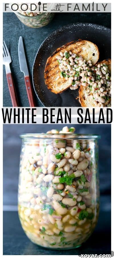 Mediterranean White Bean Salad 9 Full of fresh herb flavors, White Bean Salad comes together in a breeze. Made with canned or home cooked white beans, abundant fresh herbs, and a simple vinaigrette dressing, this salad is delicious as a light lunch on its own or as a side dish with all your favorite entrees.