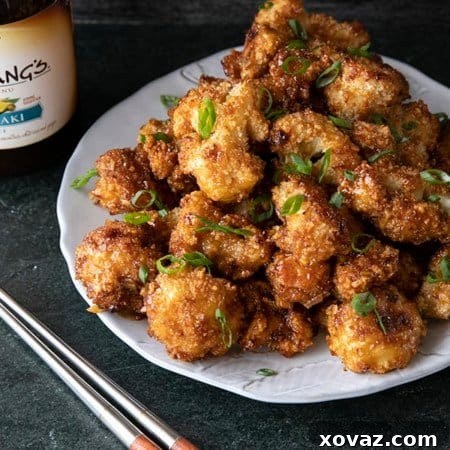 Crispy Cauli Bites 8 These incredible and incredibly simple, crunchy, baked Cauliflower Wings are sublimely sticky courtesy of the flavourful ginger and garlic teriyaki glaze.