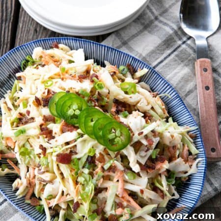 Jalapeno Coleslaw with Bacon - A Fresh Summer Salad