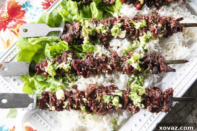 Tender, juicy Korean Barbecue Grilled Flat Iron Steak, a simple yet sensational summer main that's also perfect year-round with a broiler.