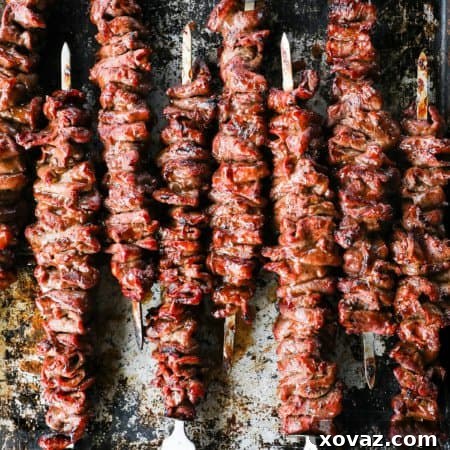 Korean Barbecue Grilled Flat Iron Steak is smoky, garlicky, unbelievably tender, and simple to prepare. This versatile main will be your new summer go-to!