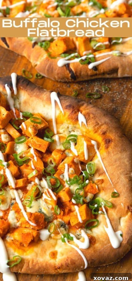 Bold Buffalo Chicken Flatbread 9 A slice of Buffalo Chicken Flatbread ready to be served, showing all the delicious layers.