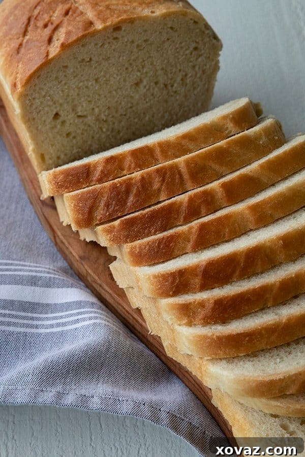 Close-up of the One Hour Bread, showing the soft, airy crumb structure perfect for sandwiches. This quick yeast bread will become a family favorite.