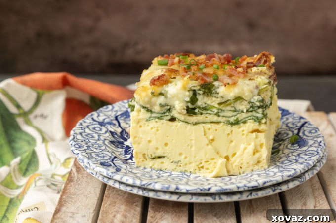 Delicious High Protein Egg Bake with Cottage Cheese, ready to be served for a hearty breakfast.