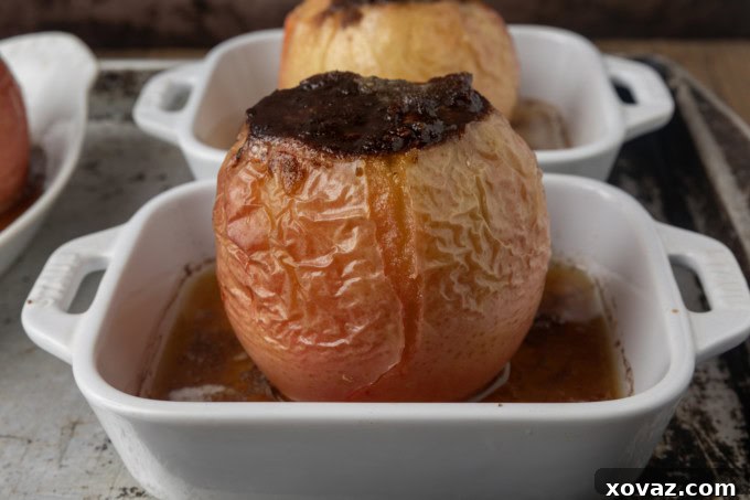 Homestyle Baked Apples 2 old-fashioned baked apples in ramekins