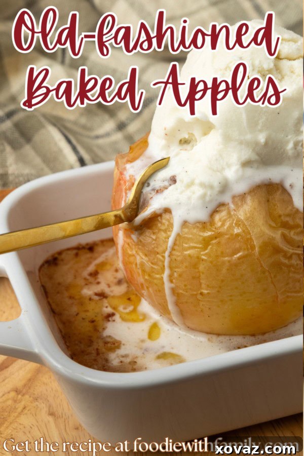 Homestyle Baked Apples 10 baked apples with vanilla ice cream