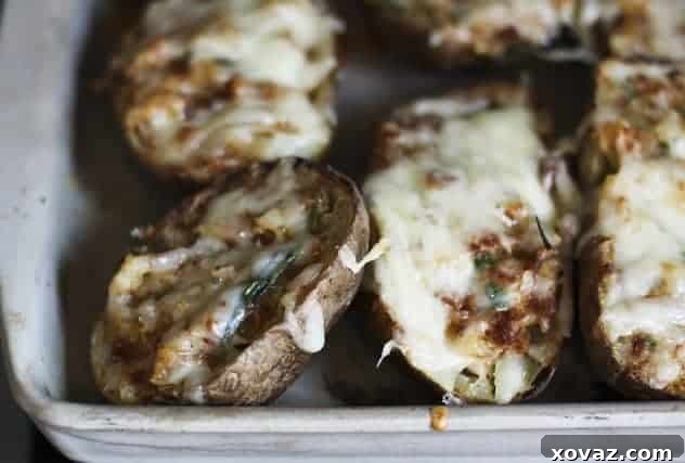 Cheddar and Chorizo Stuffed Twice Baked Potatoes