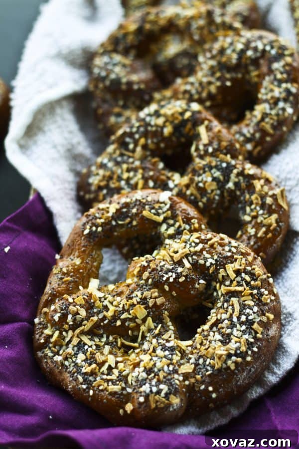 Everything Soft Pretzels with creamy dip