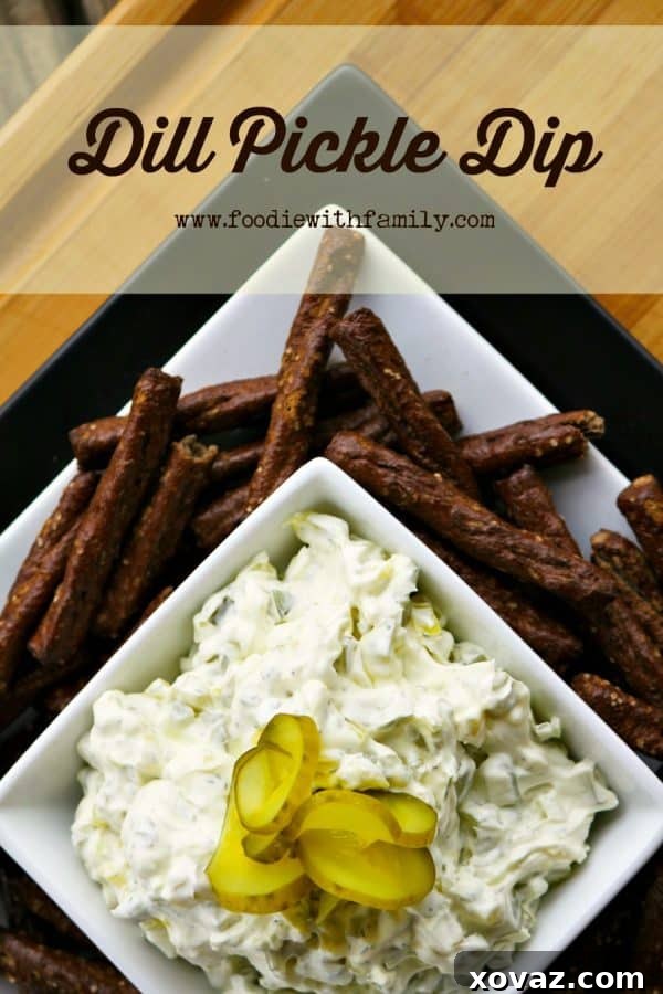 Use Dill Pickle Dip as dip or spread on hamburgers or deli sandwiches for pickle lovers in your life. foodiewithfamily.com