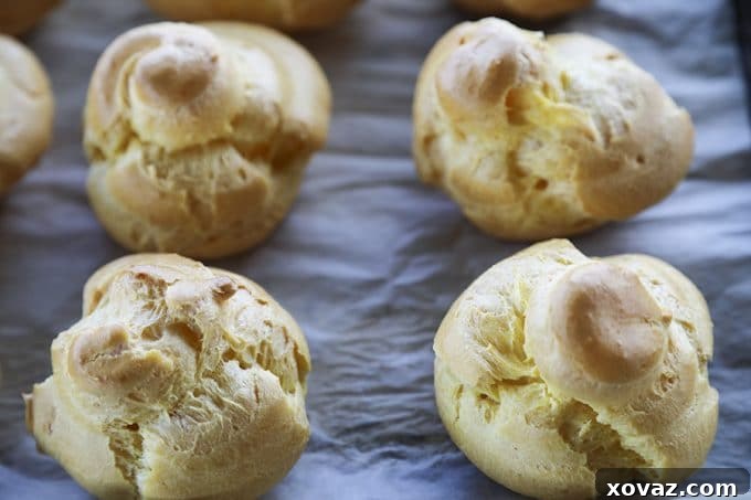 Homemade Cream Puffs, with an essential tip for freezing choux pastry dough in advance for quick and easy desserts.