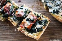 Creamy White Spinach French Bread Pizzas